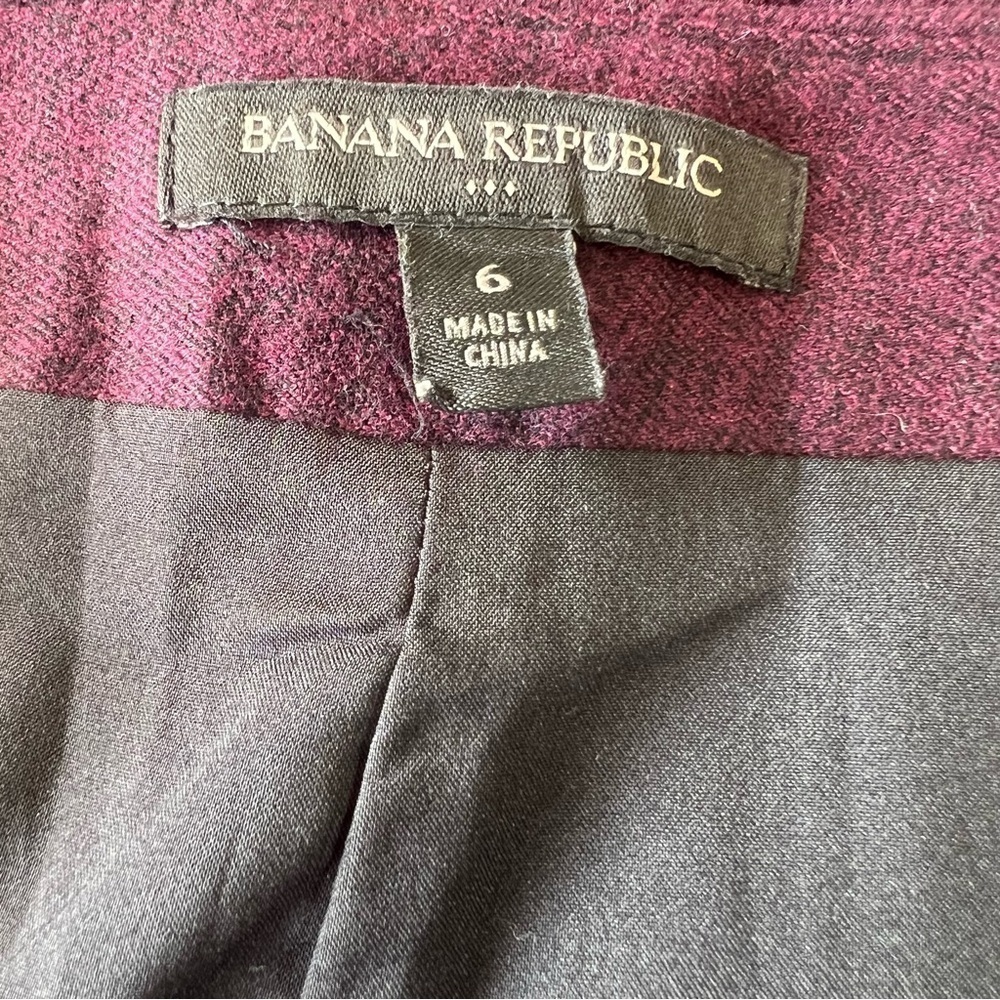 Banana Republic Burgundy Wrap Asymmetric Skirt Above Knee Fall Office Size 6 - Picture 8 of 11